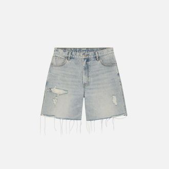 Duke + Dexter Duke + Dexter, Mens CB Distressed Cut Denim Shorts, Size 28
