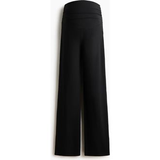 H&M Mama Wide Sports Trousers in Black at Nordstrom, Size Xx-Large