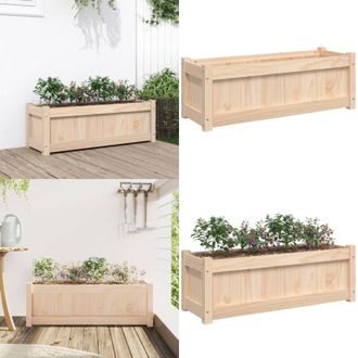 vidaXL Fioriera da Giardino 90x31x31 cm in Legno Massello di Pino - Fioriera in legno - Fioriera da esterno