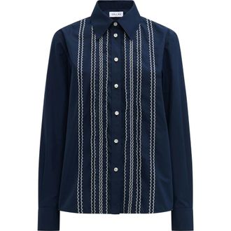 C&acirc;llas Milano ARLETTY Embroidered shirt in Blue at Nordstrom, Size 44