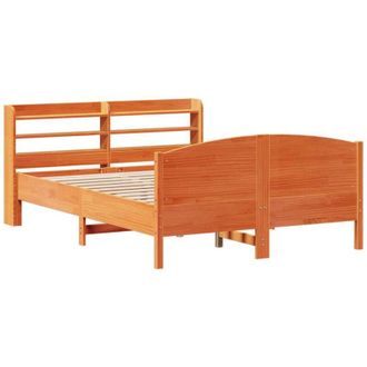vidaXL Vidaxl - Cama Sin Colch&oacute;n Madera Maciza De Pino Marr&oacute;n Cera 140x200 Cm