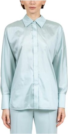 Max Mara Shirts - Dames - Overhemden - Blauw - M - Polyester - Overhemden