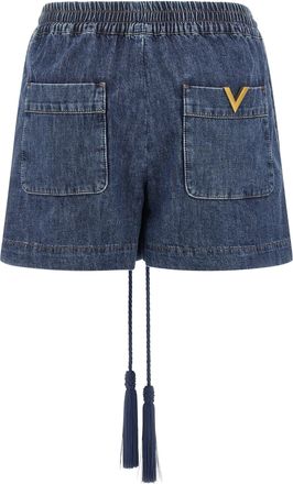 Valentino Garavani Chambray Denim Shorts - Indigo