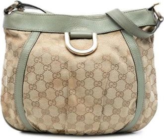 Gucci Pre-owned Shoulder Bags, female, Beige, Size: ONE SIZE Pre-owned Canvas Crossbody Bag
