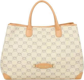 Braccialini Monogram Handtas L - Dames - Shoppers - Beige - ONE Size - Leer - Tassen