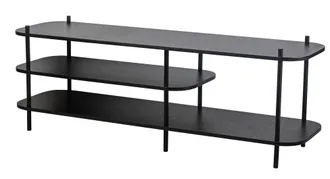 Nordlys Industrial Design TV Stand with Wooden Storage in Black