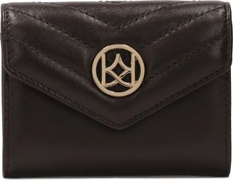 Kazar Kleine portemonnee met groot monogram - Dames - Portefeuilles - Bruin - ONE Size - Leer - Accessoires