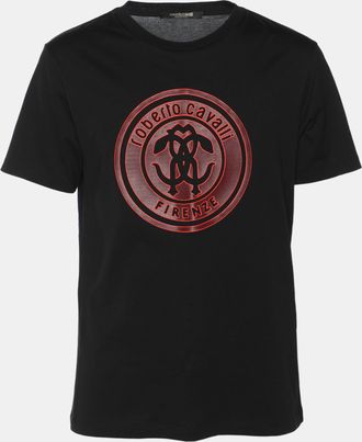 Roberto Cavalli Robert Cavalli Black Jersey Logo Print T-Shirt