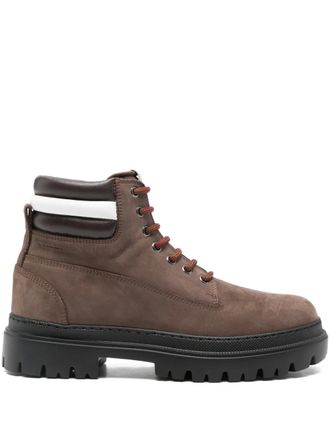Bally Hallen lace-up boots - men - Nubuck Leather/CALFSKIN/Rubber - 43 - Brown