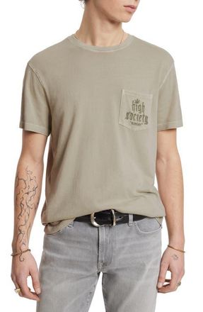 John Varvatos High Society Organic Cotton Graphic Tee in Fossil Grey at Nordstrom, Size Small