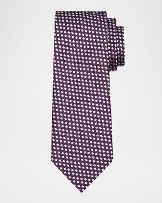 Charvet Men & apos;s Micro Diamond Jacquard Silk Tie