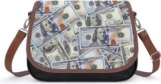 Generic 100 Dollar Bills Small Womens Crossbody Bags Shoulder Handbag with Adjustable Strap for Travel
