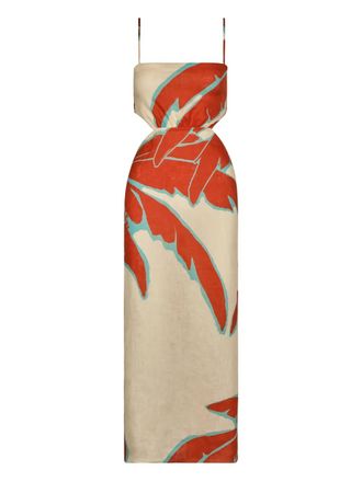 Johanna Ortiz Palms linen maxi dress - Neutrals
