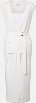 Brunello Cucinelli Vestido envolvente con cintur&oacute;n