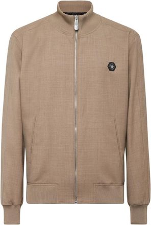 Philipp Plein Wool Jacket Stripes - Heren - Zomerjassen - Beige - XL - Wol - Jassen