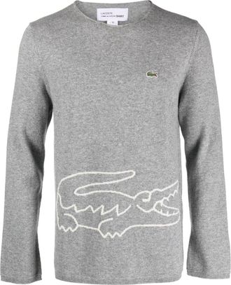 Comme Des Garçons logo-patch wool jumper - men - Wool - M - Grey