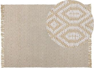Beliani Rug POZANTI Beige 140 x 200 cm Jute