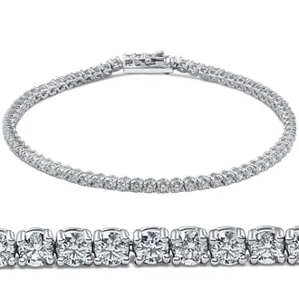 Pompeii3 3ct. Round Cut Diamond Tennis Bracelet In 14k White Gold 7