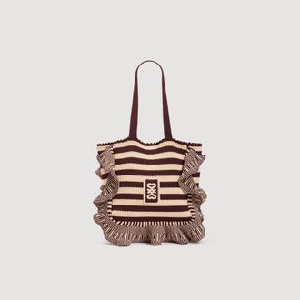 Sandro Striped crochet bag
