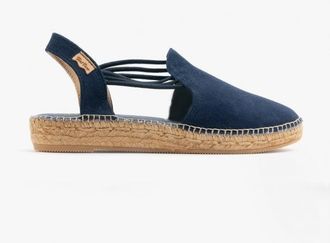 Toni Pons Womens NURIA Ladies Suede Espadrille Sandals Navy - Blue - Size UK 6