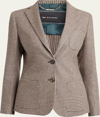 Kiton Houndstooth Cashmere Blazer