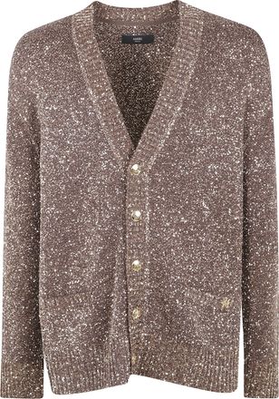 Amiri Mens Ma Crochet Cardigan - Tan Nylon - Size X-Large
