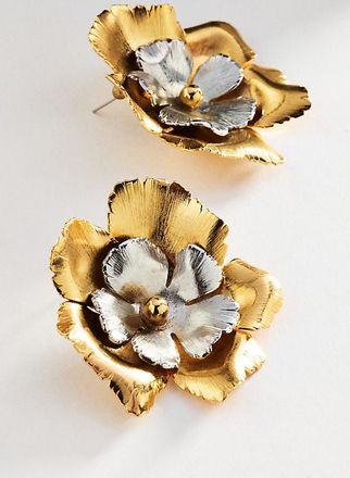 Lelet NY Eden Floral Mixed Metal Earrings