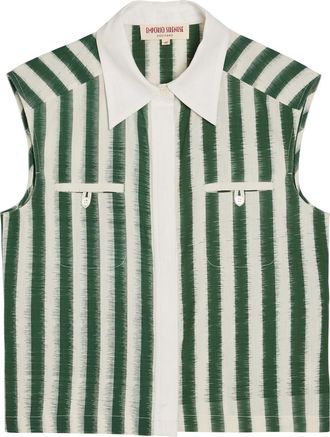 Emporio Sirenuse Ylenia Striped Cotton top - Green - 42 (UK10 / S)