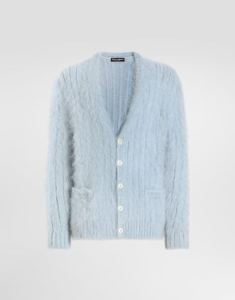 Dolce & Gabbana Mohair Cardigan - Man Sweaters And Cardigans Gray Xs