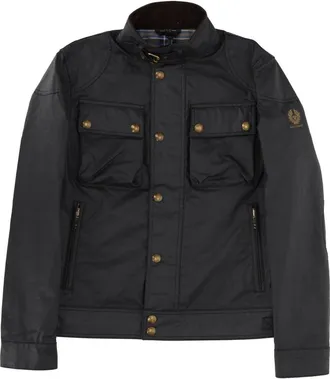 Belstaff Neutral Racemaster Stand Collar Cotton Jacket