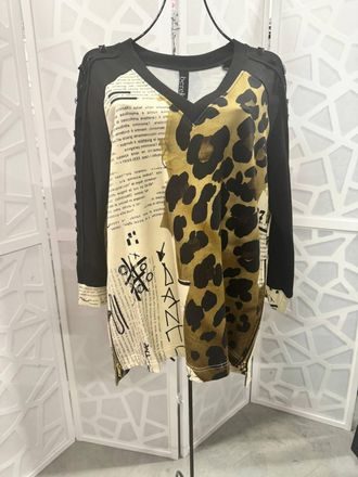 Berek Womens Cheetah Print Text Tunic Dress In Brown