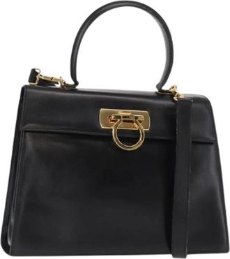 Ferragamo Pre-owned Handbag - Dames - Vintage Handtas - Zwart - ONE Size - Leer - Vintage