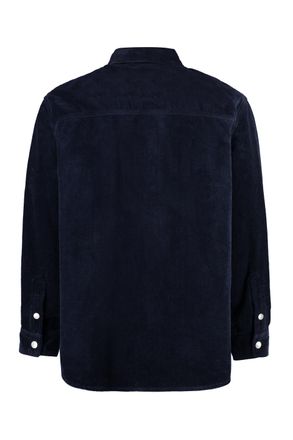 Isabel Marant Mens Ritchie Wool-Linen Overshirt Blue Shirt