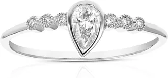 Vir Jewels 1/4 cttw Pear Lab Grown Diamond Engagement Ring in Sterling Silver For Women
