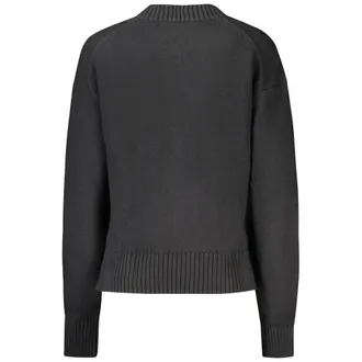 Calvin Klein Logo-Embroidered Cotton Blend Sweater - Black