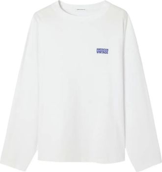 American Vintage T-shirt Gixy a maniche lunghe - Bianco