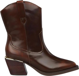 Alma En Pena Low Heel Boot - Dames - Cowboylaarzen - Bruin - 38 EU - Schoenen