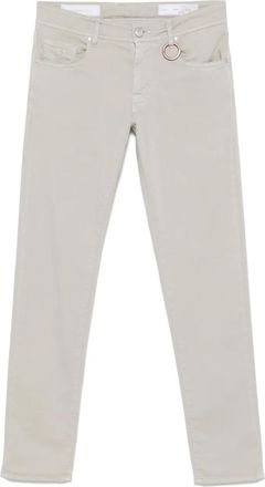 Sartoria Tramarossa logo-patch trousers - men - Cotton/Elastane/Polyester - 32 - Grey
