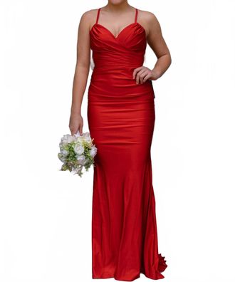 La Femme Womens Prom Dress In Red