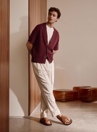 Le 31 Mens Cotton-linen pant Reykjavik fit - Tapered with pleats