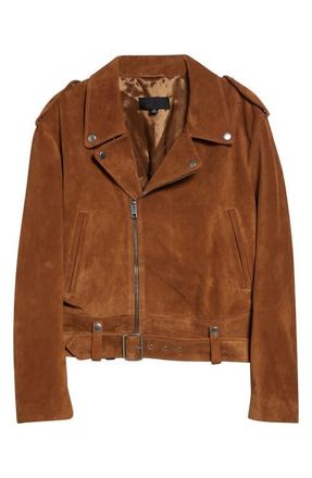 Nili Lotan Evel Suede Biker Jacket in Martora at Nordstrom, Size X-Small