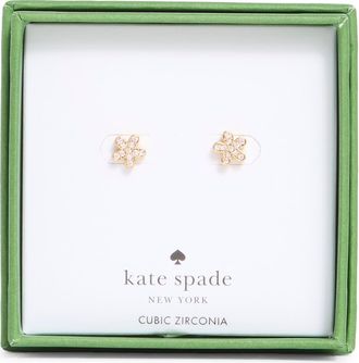 Kate Spade New York pav&egrave; flower mini stud earrings in Pink /Gold at Nordstrom Rack