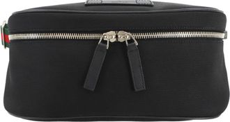 Gucci Black Nylon Canvas Leather Fanny Pack Sling Bag (Pre-Owned)
