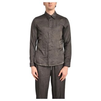 Diesel Casual Shirts, male, Gray, Size: 2XL Shirt in treated fluid viscose