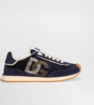 Dolce & Gabbana Mixed-material Dg Cushion Sneakers - Woman Sneakers Blue 39.5