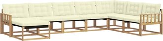 vidaXL Conjunto De Sof&aacute;s De Exterior 8 Uds. Blanco Y Crema Vidaxl