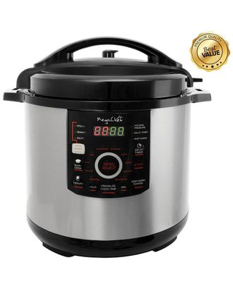MegaChef 12Qt Steel Digital Pressure Cooker With 15 Presets