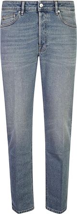 Nine In The Morning Gewassen Blauwe Denim Jeans Rechte Snit - Heren - Slim Fit Jeans - Blauw - W34 - Denim - Jeans