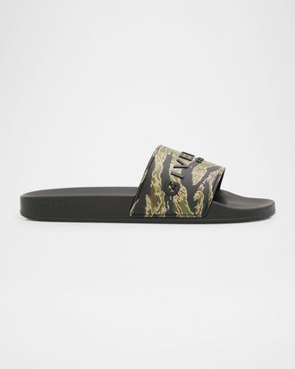 Givenchy Mens Camouflage Logo Slide Sandals