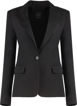 Pinko Pinko Womens Linen Blazer - Black - Size EU 40 (Womens)